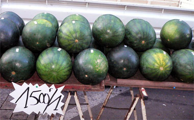high priced watermelons in Papeete